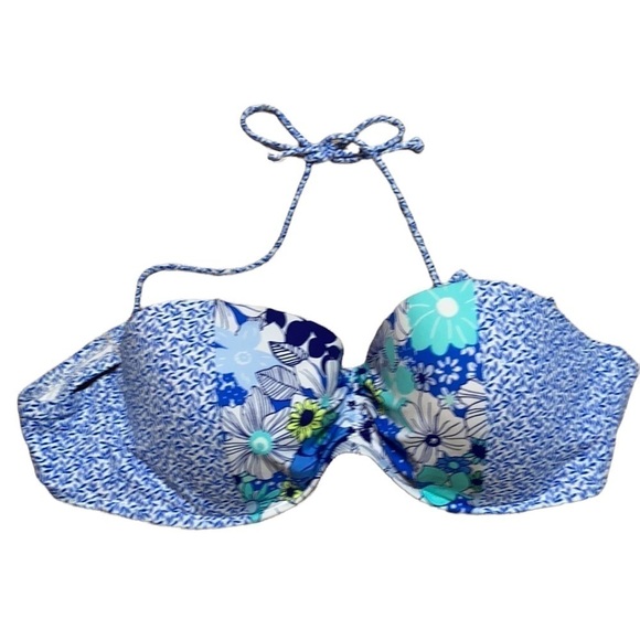 Victoria Secret blue floral bikini swim Top - Picture 1 of 9